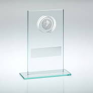 Jade Glass Award with Silver Rugby Insert
