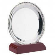 Silver Plated 'Rope' Salver on Wooden Stand