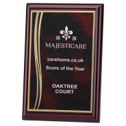 Rosewood Plaque with Red and Gold Aluminium Front