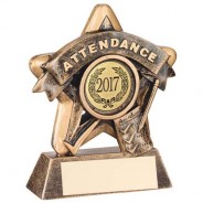 Mini Star 'Attendance' Trophy - Bronze/Gold Attendance