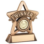 Bronze/Gold Resin 'Winner' Mini Star Trophy