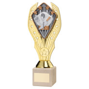 Gold Plastic Holder & Cooking Disc on Cream Marble Trophy