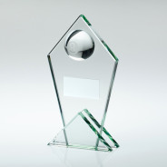 Jade Glass Pointed Plaque with Half Pool Ball