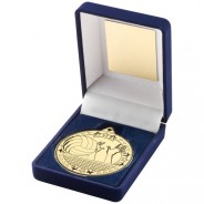 Blue Velvet Box and 50mm Volleyball Medal