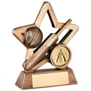 Bronze/Gold Resin Cricket Mini Star Trophy