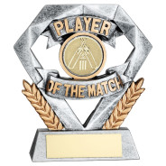 Gold Player of the Match Mini Diamond with Cricket Insert