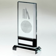 Clear/Black Glass With Lasered Cricket Image And Plate 