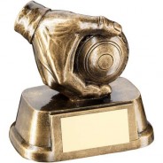 Bronze/Gold Lawn Bowl in Hand Trophy