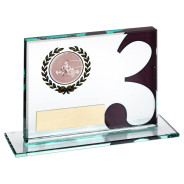 Jade Glass Plaque With Go Kart Insert  Bronze 3rd 