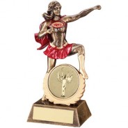 Bronze/Gold/Red Generic Female 'Hero' Trophy 