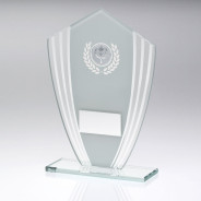 White/Silver Glass Shield Plaque