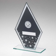Grey/Silver Printed Glass Diamond with Silver Stars