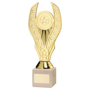Gold Plastic Holder on Cream Marble Trophy