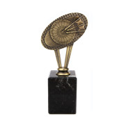 Antique Gold Metal Darts Award on Marble Base