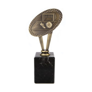 Antique Gold Metal Football Award on Marble Base