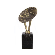 Antique Gold Metal Karting Award on Marble Base