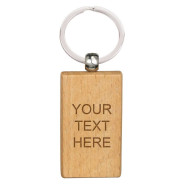 Echo Rectangle Beechwood Keyring