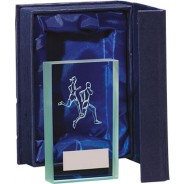 Running Glass Block Trophy