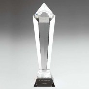 Clear Glass Pentagon Column on Base