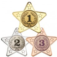 Star Shaped Medal with 5 Mini Stars 