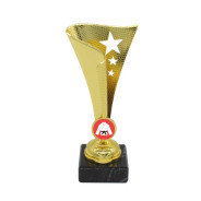 Martial Arts Star Flame Cup with Centre Holder on Marble Base