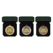 Superstar Golf Medal & Box Gold, Silver or Bronze 60mm