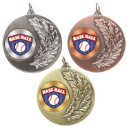 Baseball Laurel Wreath 50mm Medal