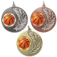Basketball Laurel Wreath 50mm Medal