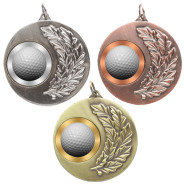 Golf Laurel Wreath 50mm Medal