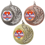 Table Tennis Laurel Wreath 50mm Medal