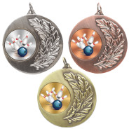 Ten Pin Bowling Laurel Wreath 50mm Medal