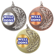 Well Done Laurel Wreath 50mm Medal