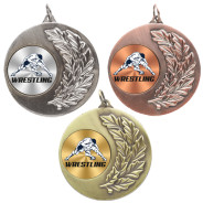 Wrestling Laurel Wreath 50mm Medal