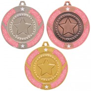 Glitter Star Medal - Pink