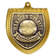 Gold Cobra Football Managers Player Shield Medal