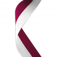 Maroon and White Ribbon