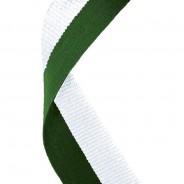 Hunter Green and White Ribbon