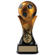 Two Tone Football Ball on Stand in Gold and Black