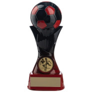 Two Tone Football Ball on Stand in Black and Red