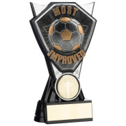 Two Tone Stand Silver and Black Football Most Improved