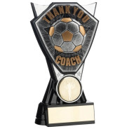 Two Tone Stand Silver and Black Football Thank You Coach