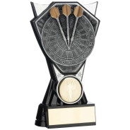 Two Tone Stand Dart Board and Darts Silver and Black