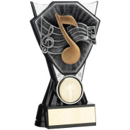 Two Tone Stand Music Note in Silver and Black