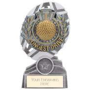 The Stars Longest Drive Plaque Award Silver & Gold 