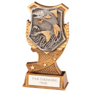 Personalised Fishing Angling Carp Shield Trophy Award Any Text Engraved 