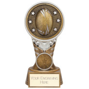 Ikon Tower Rugby Award Antique Silver & Gold 