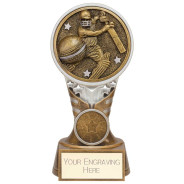 Ikon Tower Cricket Batsman Award Antique Silver & Gold 