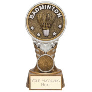 Ikon Tower Badminton Award Antique Silver & Gold 