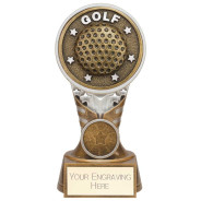 Ikon Tower Golf Award Antique Silver & Gold 