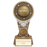 Ikon Tower Netball Award Antique Silver & Gold 